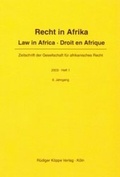 Cover: Recht in Afrika. Law in Africa. Droit en Afrique. Zeitschrift der... / Recht in Afrika. Law in Africa. Droit en Afrique. Zeitschrift der... - K&ouml;ppe, R
