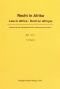 Cover: Recht in Afrika. Law in Africa. Droit en Afrique. Zeitschrift der... / Recht in Afrika. Law in Africa. Droit en Afrique. Zeitschrift der... - K&ouml;ppe, R