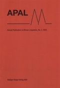 Cover: APAL Annual Publication in African Linguistics - K&ouml;ppe, R