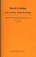 Cover: Recht in Afrika. Law in Africa. Droit en Afrique. Zeitschrift der... - K&ouml;ppe, R