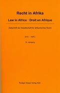 Cover: Recht in Afrika. Law in Africa. Droit en Afrique. Zeitschrift der... / Recht in Afrika. Law in Africa. Droit en Afrique. Zeitschrift der... - K&ouml;ppe, R