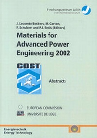 Enlarge image Cover: Materials for Advanced Power Engineering 2002 - Verlag des Forschungszentrums Jülich