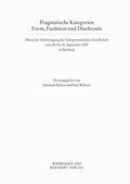 Cover: Pragmatische Kategorien. Form, Funktion und Diachronie - Reichert Verlag