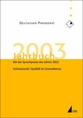 Bild: Jahrbuch des Deutschen Presserats / Deutscher Presserat: Jahrbuch 2003 - UVK