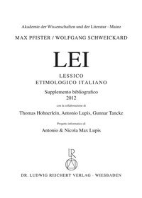 Abbildung von: Lessico Etimologico Italiano - Reichert Verlag