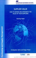 Cover: Supplier Value. - Verlag Wissenschaft & Praxis