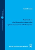 Cover: Publizit&auml;t von Abschlusspr&uuml;ferhonoraren bei kapitalmarktorientierter Unternehmen. - Verlag Wissenschaft & Praxis