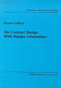 Enlarge image Cover: On Contract Design With Hidden Information - utzverlag GmbH
