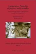 Cover: Syntaktischer Wandel in Gegenwart und Geschichte - Weidler bei Frank & Timme