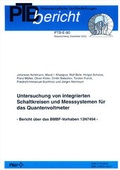 Cover: Untersuchung von integrierten Schaltkreisen und Messsystemen f&uuml;r das Quantenvoltmeter - Fachverlag NW in Carl Ed. Sch&uuml;nemann KG
