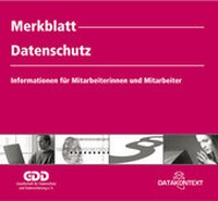 Abbildung von: Merkblatt Datenschutz - (Inhalt in schwarz/weiss) - Datakontext
