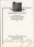 Cover: Dokumentation zur Verleihung des Carl-von-Ossietzky-Preises der Stadt Oldenburg (oldb) f&uuml;r Zeitgeschichte und Politik 1998  Prof. Dr. Hans Mommsen - Isensee, Florian, GmbH