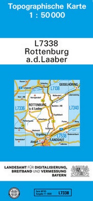 Abbildung von: TK50 L7338 Rottenburg a.d.Laaber - Landesamt für Digitalisierung, Breitband und Vermessung, Bayern
