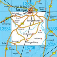 Abbildung von: L3536 Tangermünde Topographische Karte 1:50000 - Landesamt für Vermessung und Geoinformation Sachsen-Anhalt (LVermGeo)