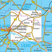 Abbildung von: L4142 Zahna Topographische Karte 1:50 000 - Landesamt für Vermessung und Geoinformation Sachsen-Anhalt (LVermGeo)