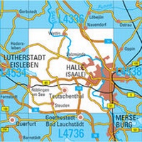 Abbildung von: L4536 Halle (Saale) Topographische Karte 1:50000 - Landesamt für Vermessung und Geoinformation Sachsen-Anhalt (LVermGeo)
