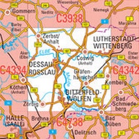 Abbildung von: C4338 Dessau-Roßlau Topographische Karte 1 : 100 000 - Landesamt für Vermessung und Geoinformation Sachsen-Anhalt (LVermGeo)
