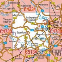 Abbildung von: C4734 Halle (Saale) Topographische Karte 1 : 100 000 - Landesamt für Vermessung und Geoinformation Sachsen-Anhalt (LVermGeo)
