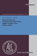 Cover: Gedenkreden auf Frederick Alexander Mann, Brigitte Knobbe-Keuk, Werner Flume - V&R unipress