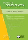 Cover: Menschenrechte in der Klimakrise - Wochenschau Verlag