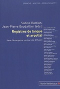 Cover: Registres de langue et argot(s) - Peter Lang Verlag