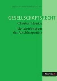 Abbildung von: Die Warnfunktion des Abschlussprüfers - Peter Lang Verlag