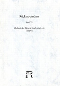 Enlarge image Cover: Jahrbuch der Rückert Gesellschaft - Ergon