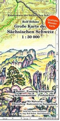 Abbildung von: Große Karte der Sächsischen Schweiz 1:30000 - Kartographischer Vlg Böhm