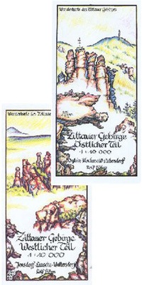 Abbildung von: Zittauer Gebirge - Östl. und Westlicher Teil (Kartensatz mit 2 Karten) - Kartographischer Vlg Böhm
