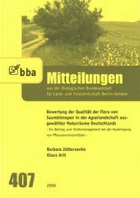 Abbildung von: Bewertung der Qualität der Flora von Saumbiotopen in der Agrarlandschaft ausgewählter Naturräume Deutschlands - Bundesforschungsinstitut für Kulturpflanzen (JKI)