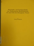 Cover: Wirtschafts- und Sozialgeschichte des Niederselterser Brunnenbetriebs bis zum Ende des Herzogtums Nassau - Historische Kommission f&uuml;r Nassau