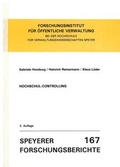 Cover: Hochschul-Controlling - Deutsches Forschungsinstitut f&uuml;r &ouml;ffentliche Verwaltung Speyer