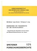 Cover: Einwirkungen der Finanzminister auf den Hochschulbereich - Deutsches Forschungsinstitut f&uuml;r &ouml;ffentliche Verwaltung Speyer