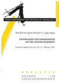 Cover: Einwirkungen der Finanzminister auf den Hochschulbereich - Deutsches Forschungsinstitut f&uuml;r &ouml;ffentliche Verwaltung Speyer