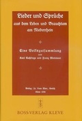 Cover: Lieder und Spr&uuml;che aus dem Leben und Brauchtum am Niederrhein - Boss-Verlag