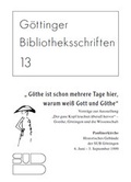 Cover: G&ouml;the ist schon mehrere Tage hier, warum weiss Gott und G&ouml;the - Universit&auml;tsverlag G&ouml;ttingen