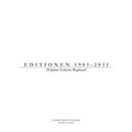 Cover: Editionen 1981 - 2011 - Galerie Raphael