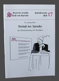 Cover: Verlust der Sprache - Bund f&uuml;r deutsche Schrift und Sprache