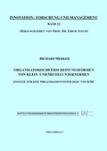 Cover: Organisatorische Erscheinungsformen von Klein- und Mittelunternehmen - Institut f. angew. Innovationsforsch.