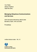 Cover: Managing Ubiquitous Communications and Services 2009 - multicon multimedia consulting