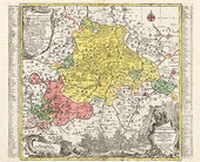 Abbildung von: Historische Karte der Fürstentumer Altenburg und Ronneburg 1757 (Plano) - Verlag Rockstuhl