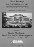 Cover: Bach im Mittelpunkt - Botschaften an die Auff&uuml;hrungspraxis - ConBrio