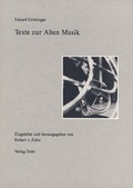 Cover: Texte zur Alten Musik - dohr k&ouml;ln