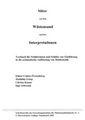 Cover: S&auml;tze aus dem W&uuml;stensand und ihre Interpretationen - Forschungsinst. f. Mathematikdid.