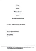 Cover: S&auml;tze aus dem W&uuml;stensand und ihre Interpretationen - Forschungsinst. f. Mathematikdid.
