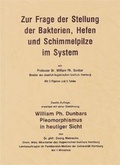 Cover: Zur Frage der Stellung der Bakterien, Hefen und Schimmelpilze im System - Semmelweis-Institut