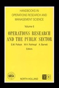 Cover: Operations Research and the Public Sector: Volume 6 - Elsevier