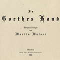 Cover: In Goethes Hand - NOANOA H&ouml;rbuchedition und Theaterverlag