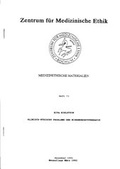 Cover: Klinisch-ethische Probleme der Nierenersatztherapie - Ruhr-Universit&auml;t Bochum. Zentrum f. Med. Ethik