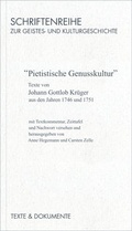 Cover: "Pietistische Genusskultur" - Hallescher Vlg
